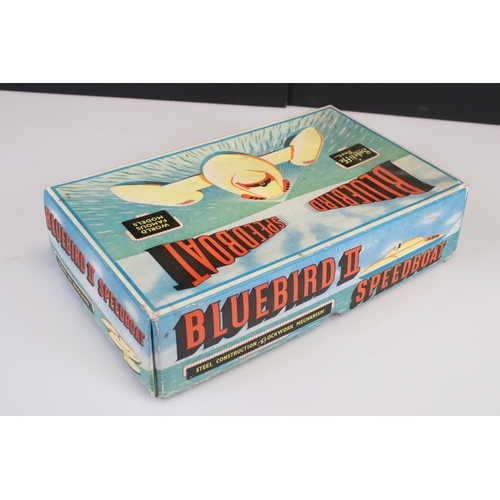 279 - Boxed Sutcliffe Bluebird II Speedboat tin plate model, vg condition with vg box