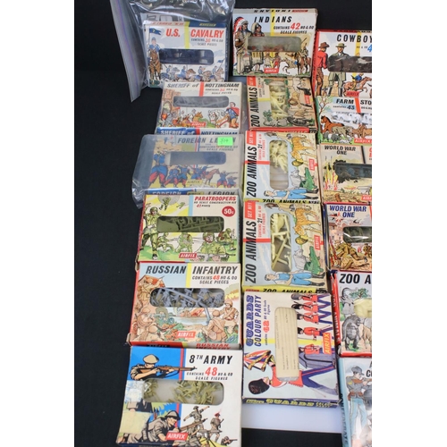 289 - Airfix 1/72 figures - Around 50 boxed plastic figure sets to include Romans, Cowboys, Civilians, Far... 