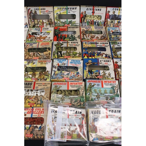 289 - Airfix 1/72 figures - Around 50 boxed plastic figure sets to include Romans, Cowboys, Civilians, Far... 