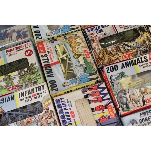 289 - Airfix 1/72 figures - Around 50 boxed plastic figure sets to include Romans, Cowboys, Civilians, Far... 