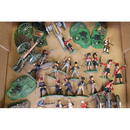 292 - Collection of metal figures, mainly Trophy examples featuring various regiments, accessories and dio... 