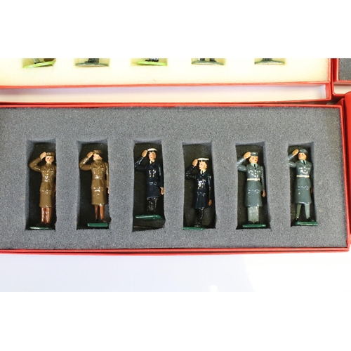 296 - Nine boxed Good Soldiers metal figure sets to include Women's Service Saluting, Cowboys 1, Cowboys 2... 