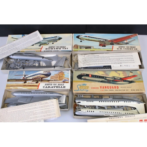 298 - Airfix - 12 Boxed 144 (red stripe) Aircraft model kits to include 4 x Series 3 (Boing 737, H.P. 42 