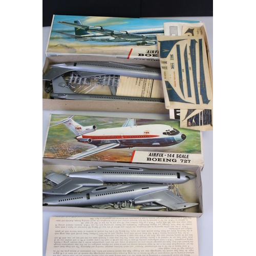 298 - Airfix - 12 Boxed 144 (red stripe) Aircraft model kits to include 4 x Series 3 (Boing 737, H.P. 42 