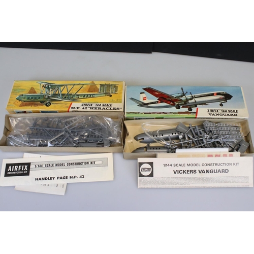 298 - Airfix - 12 Boxed 144 (red stripe) Aircraft model kits to include 4 x Series 3 (Boing 737, H.P. 42 