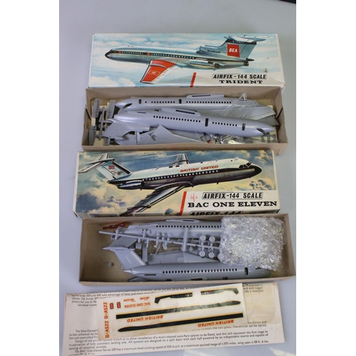 298 - Airfix - 12 Boxed 144 (red stripe) Aircraft model kits to include 4 x Series 3 (Boing 737, H.P. 42 