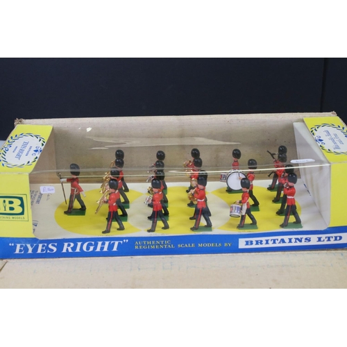 299 - Boxed Britains 7244 Eyes Right Full Band of the Scots Guards figure set (writing to base if display ... 