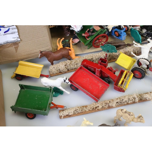 306 - Quantity of metal and plastic animal figures, farming and zoo featuring Britains, a boxed Britains F... 