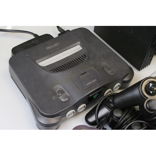 203 - Retro Gaming - Three retro consoles to include N64 with 3 x controllers (1 original, 2 custom), Nint... 