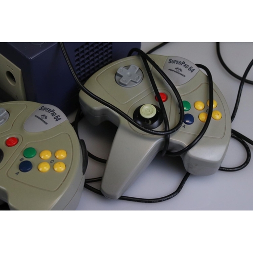 203 - Retro Gaming - Three retro consoles to include N64 with 3 x controllers (1 original, 2 custom), Nint... 