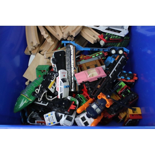 214 - Quantity of toys and games to include play worn diecast models, boxed Doctor Who The Game of Time an... 