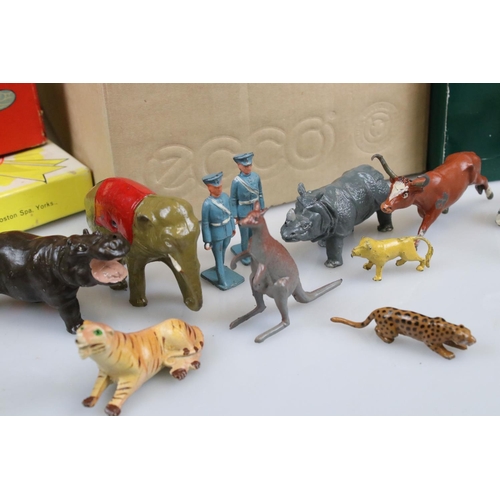 307 - Approximately 130 Lead & Metal Figures, Circus / Zoo Animals, Farm Animals, Fencing, etc. Including ... 