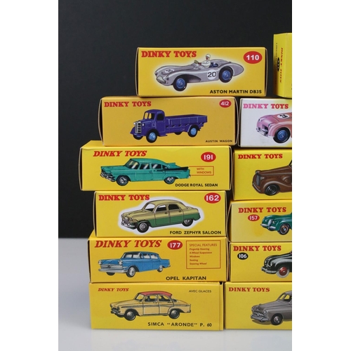 343 - 23 Boxed Atlas Dinky diecast models to include 24CP, 24Q, 412, 157, 162, 157, 111, 110, 182, 543, 24... 