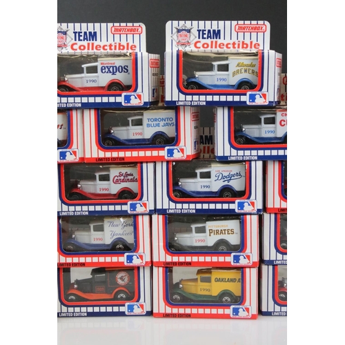 344 - 24 Boxed Matchbox MLB Baseball Team Collectable diecast models to include San Francisco Giants, Bost... 