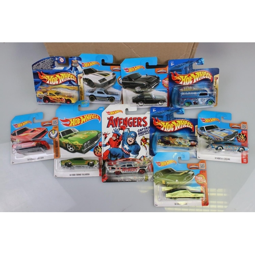 349 - 40 Carded Mattel Hot Wheels diecast models in ex condition