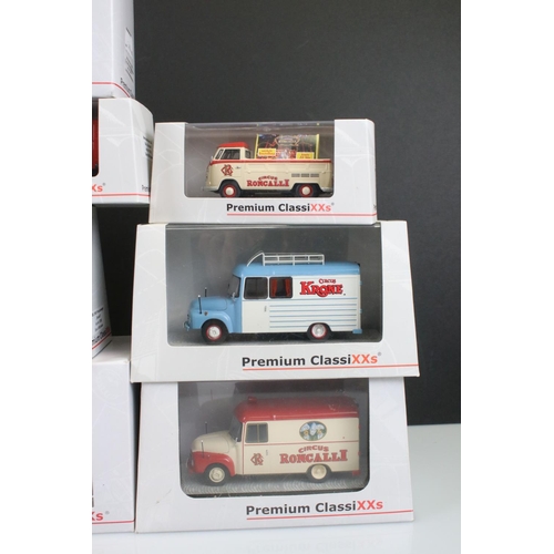 351 - 11 Boxed / cased Premium ClassiXXs diecast models, all featuring circus decals, excellent