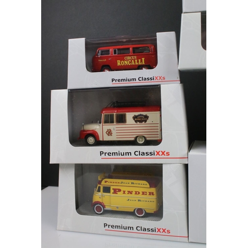 351 - 11 Boxed / cased Premium ClassiXXs diecast models, all featuring circus decals, excellent