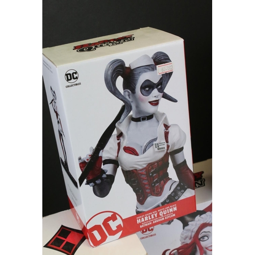 249 - Eight boxed DC Collectibles to include Batman Arkham Asylum Harley Quinn, Harley Quinn Bust 2nd edn,... 