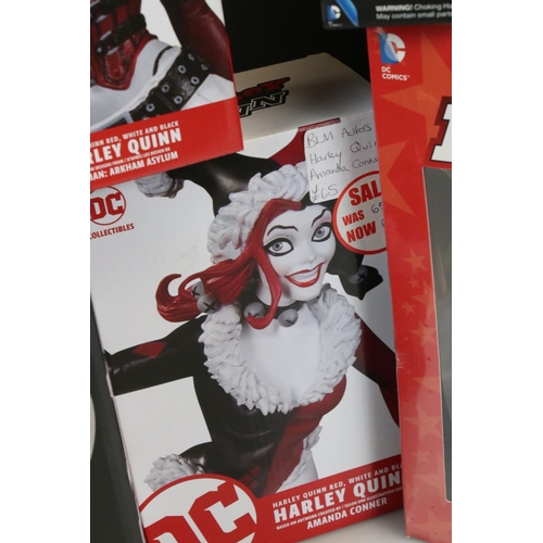 249 - Eight boxed DC Collectibles to include Batman Arkham Asylum Harley Quinn, Harley Quinn Bust 2nd edn,... 