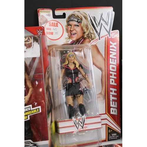 250 - WWE WWF Wrestling - Collection of signed collectables to include boxed Trish Stratus Pop Figure, box... 