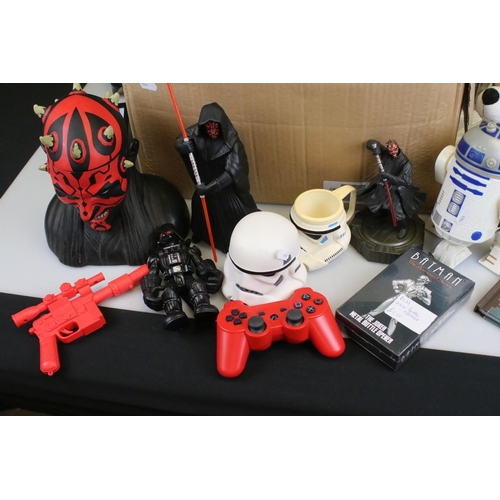 252 - Collection of TV related collectibles to include Star Wars (Figures, Cookie Jar, etc), DC, Harry Pot... 