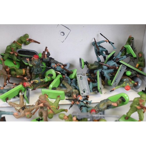 312 - Around 38 Britains Deetail military figures plus a Britains Jeep diecast model with 2 x soldiers