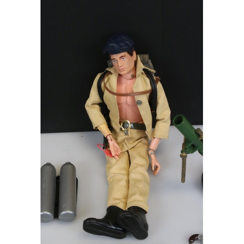 319 - Early 1970's Palitoy Action Man Figure with brown flock hair, with an Action Soldier Uniform and oth... 