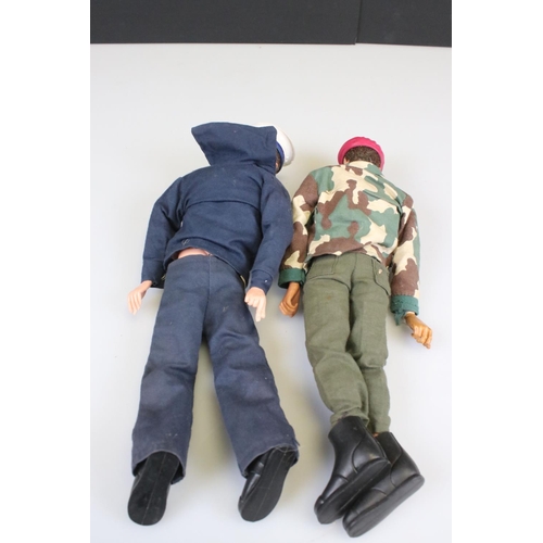 319A - Action Man - Two original Palitoy figures to include Sailor and Red Paratrooper, both in original cl... 