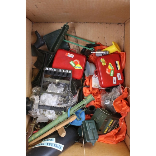 321 - Action Man - Collection of original Palitoy items to include 5 x figures, weapons, clothing and acce... 