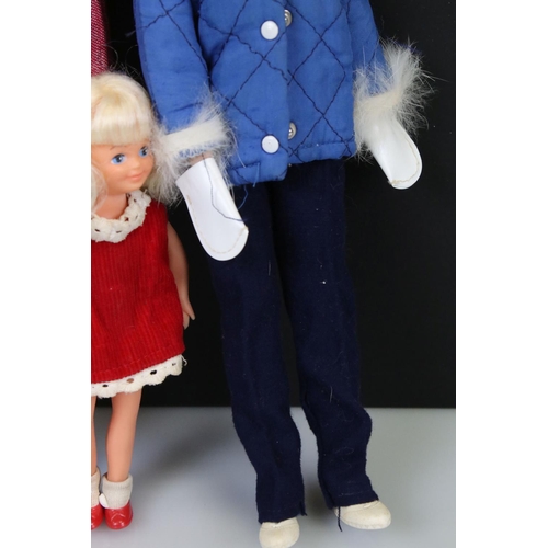 324 - Three 1960's Pedigree Dolls from the Sindy family including Sindy dressed in fur trimmed anorack and... 