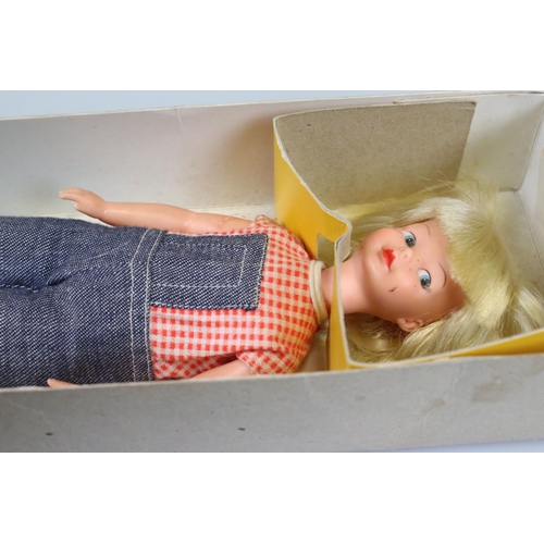 327 - Boxed 1960's Pedigree Patch, Sindy's Little Sister, Doll, Blonde dressed in Dungarees (head detached... 