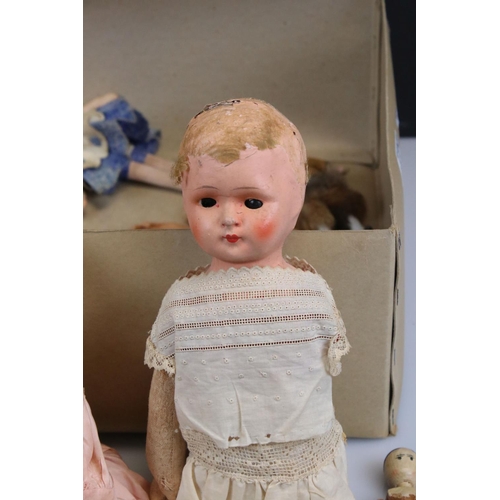 332 - Collection of Seven Dolls including Heubach Koppelsdorf Bisque Head Doll 275.12/0 (with replacement ... 