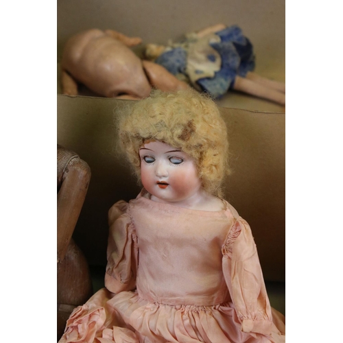 332 - Collection of Seven Dolls including Heubach Koppelsdorf Bisque Head Doll 275.12/0 (with replacement ... 