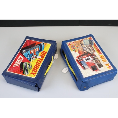 568 - Two Matchbox Carry Cases containing a total of 44 diecast models to include various Matchbox and Cor... 