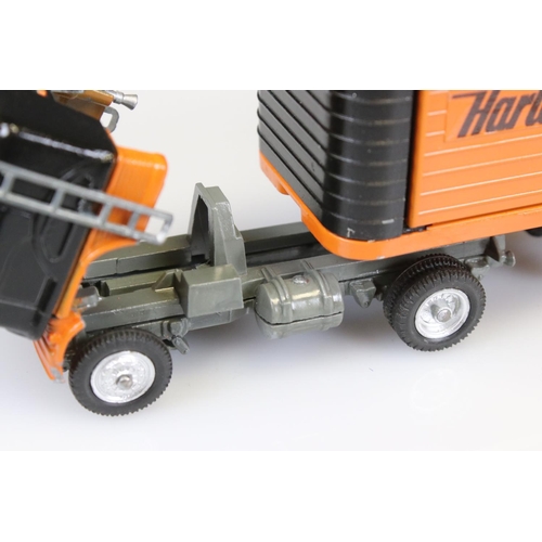 572 - Original Corgi Major 1137 Articulated Trailer with later applied Harley Davidson decals and repainte... 