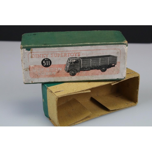 576 - Boxed play worn Dinky Supertoys No 512 Guy Flat Truck diecast model in maroon, a boxed Matchbox 64 C... 