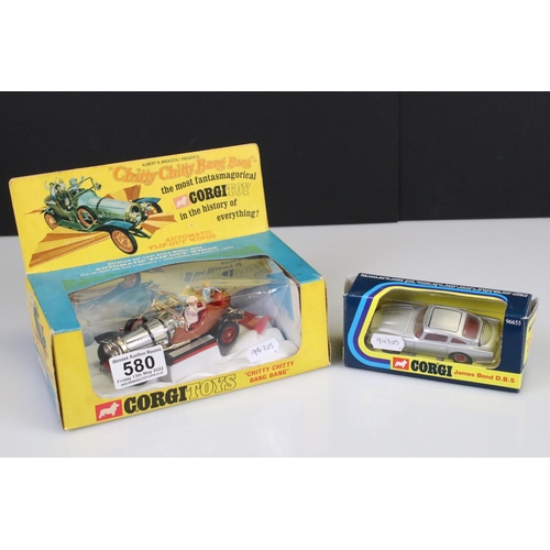 580 - Two boxed TV related Corgi diecast models to include 266 Chitty Chitty Bang Bang complete with 4 x f... 