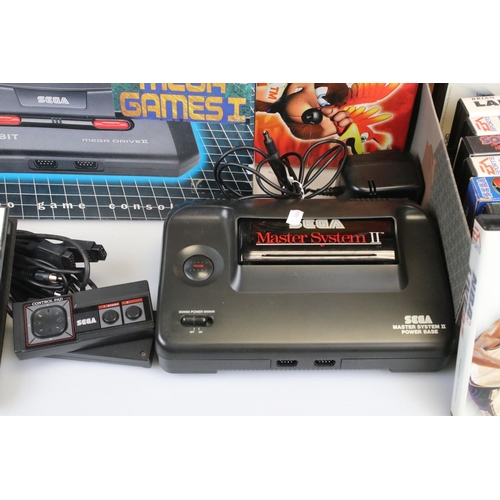 188 - Retro Gaming - Boxed Sega Mega Drive II console with 2 x controllers and 10 x boxed games (Micro Mac... 