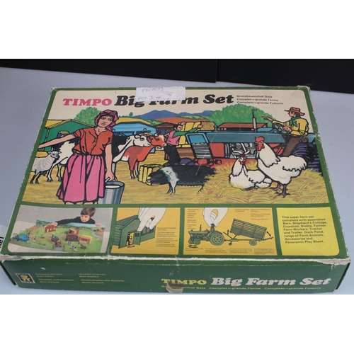 190 - Group of toys and collectables to include boxed Timpo Big Farm Set buildings, accessories and mat co... 