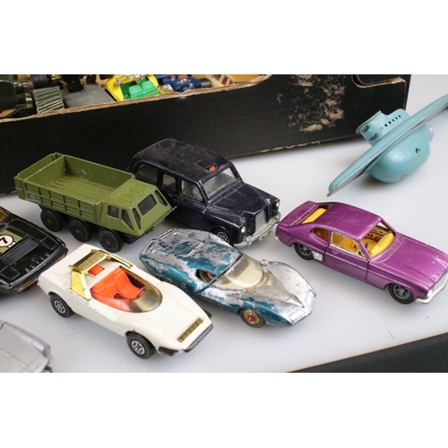 511 - Quantity of play worn diecast models from the mid 20th C onwards to include Corgi, Dinky and Matchbo... 