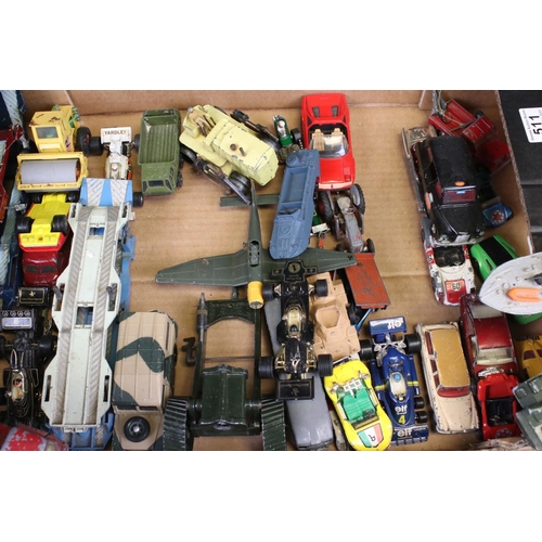 511 - Quantity of play worn diecast models from the mid 20th C onwards to include Corgi, Dinky and Matchbo... 