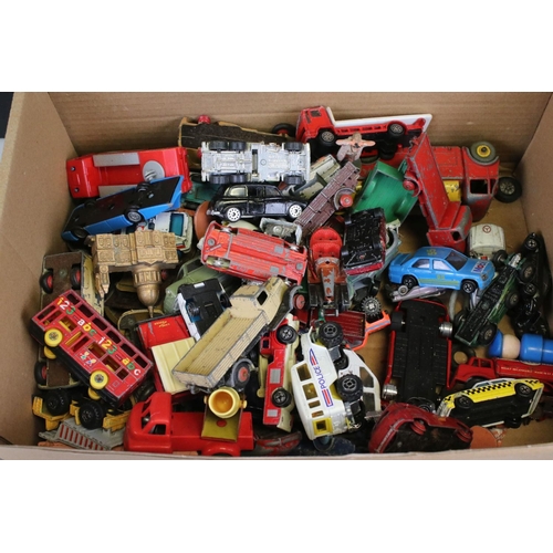 513 - Quantity of play worn diecast, tin plate and plastic models from the mid 20th C onwards to include C... 