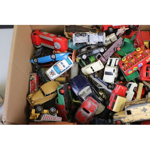 513 - Quantity of play worn diecast, tin plate and plastic models from the mid 20th C onwards to include C... 