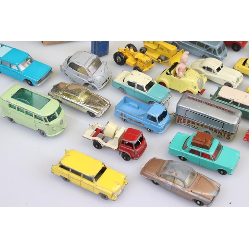 515 - Quantity of mid 20th C play worn diecast models to include Matchbox Lesney and Corgi, features Trian... 