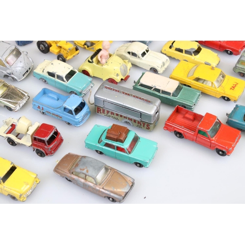 515 - Quantity of mid 20th C play worn diecast models to include Matchbox Lesney and Corgi, features Trian... 