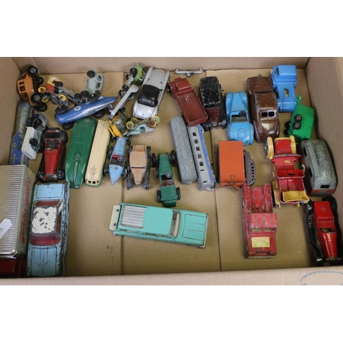 519 - Around 45 mid 20th C play worn diecast models to include mainly Dinky of various scale, features ear... 