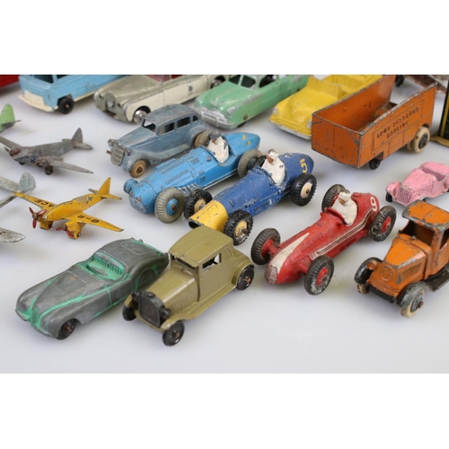 521 - 24 Mid 20th play worn diecast models to include Dinky and Tootsie Toys  plus a boxed Dinky 756 Lamp ... 