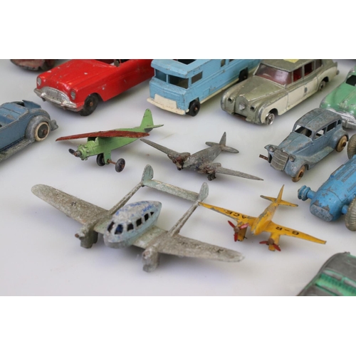 521 - 24 Mid 20th play worn diecast models to include Dinky and Tootsie Toys  plus a boxed Dinky 756 Lamp ... 