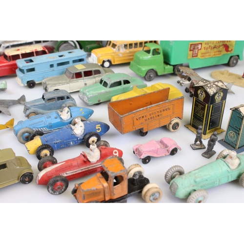 521 - 24 Mid 20th play worn diecast models to include Dinky and Tootsie Toys  plus a boxed Dinky 756 Lamp ... 