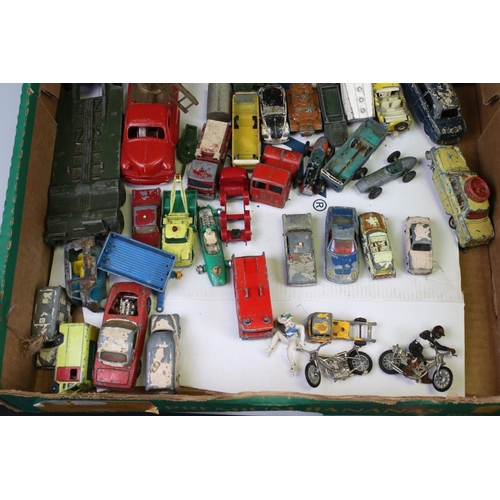 522 - Quantity of mid 20th C play worn diecast models to include Dinky, Corgi, Triang Spot On etc, heavy p... 